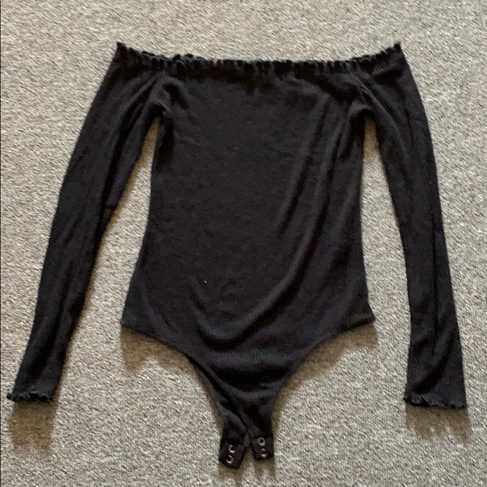 Black off the shoulder bodysuit, size Medium